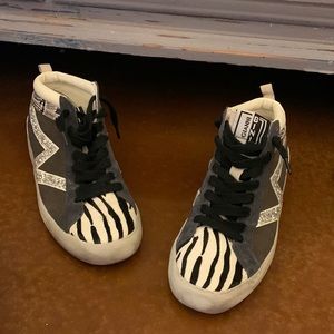 size 6 gianni bini sneakers zebra/ grey/ silver